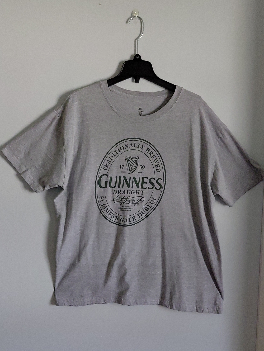 Guinness Draught Men's Gray Logo Graphic T-Shirt Dublin Ireland Cotton XXL